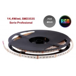 Tira LED 5 mts Flexible 72W 300 Led SMD 3535 IP20 RGB, Serie Profesional